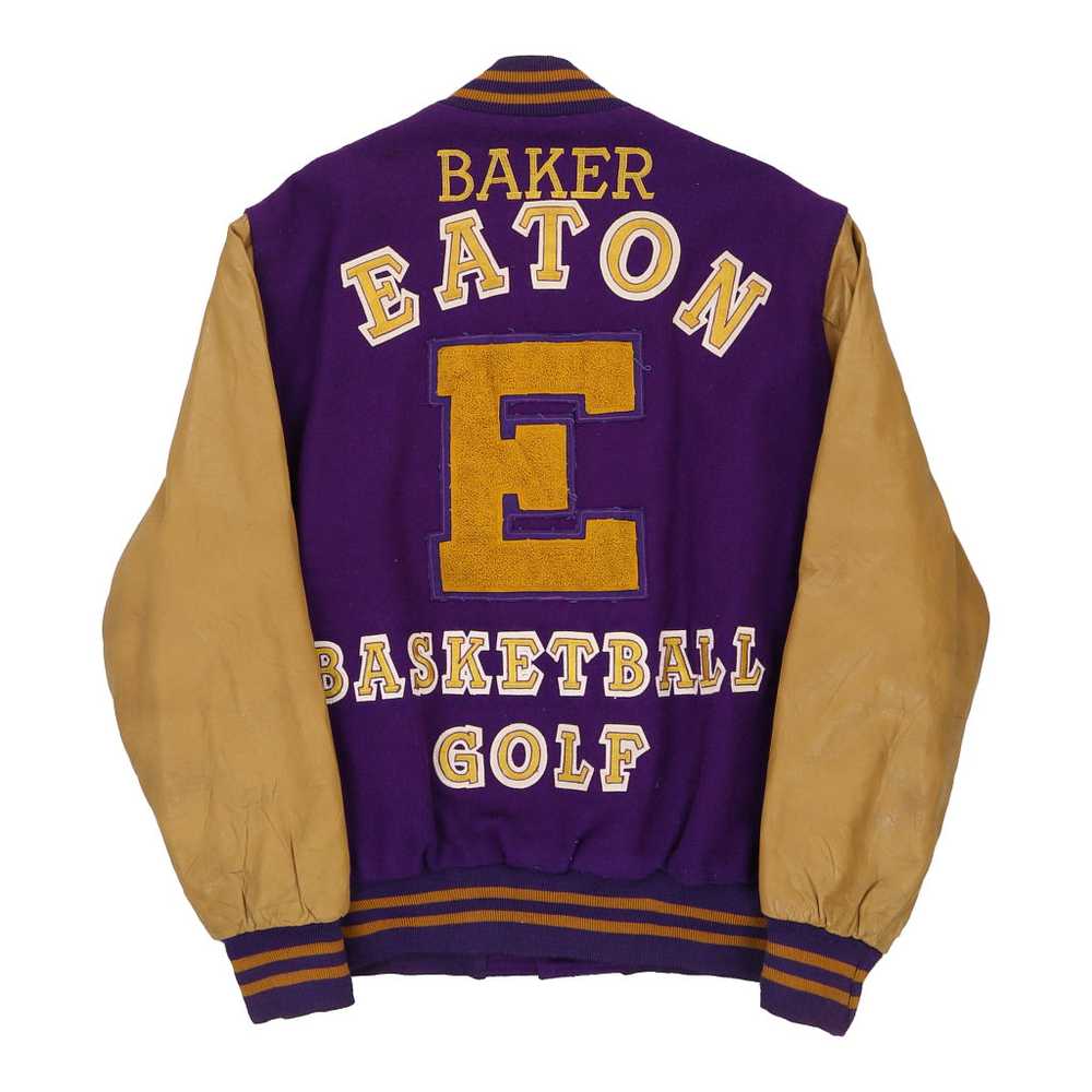 Baker Eaton Unbranded Varsity Jacket - 2XL Purple… - image 2