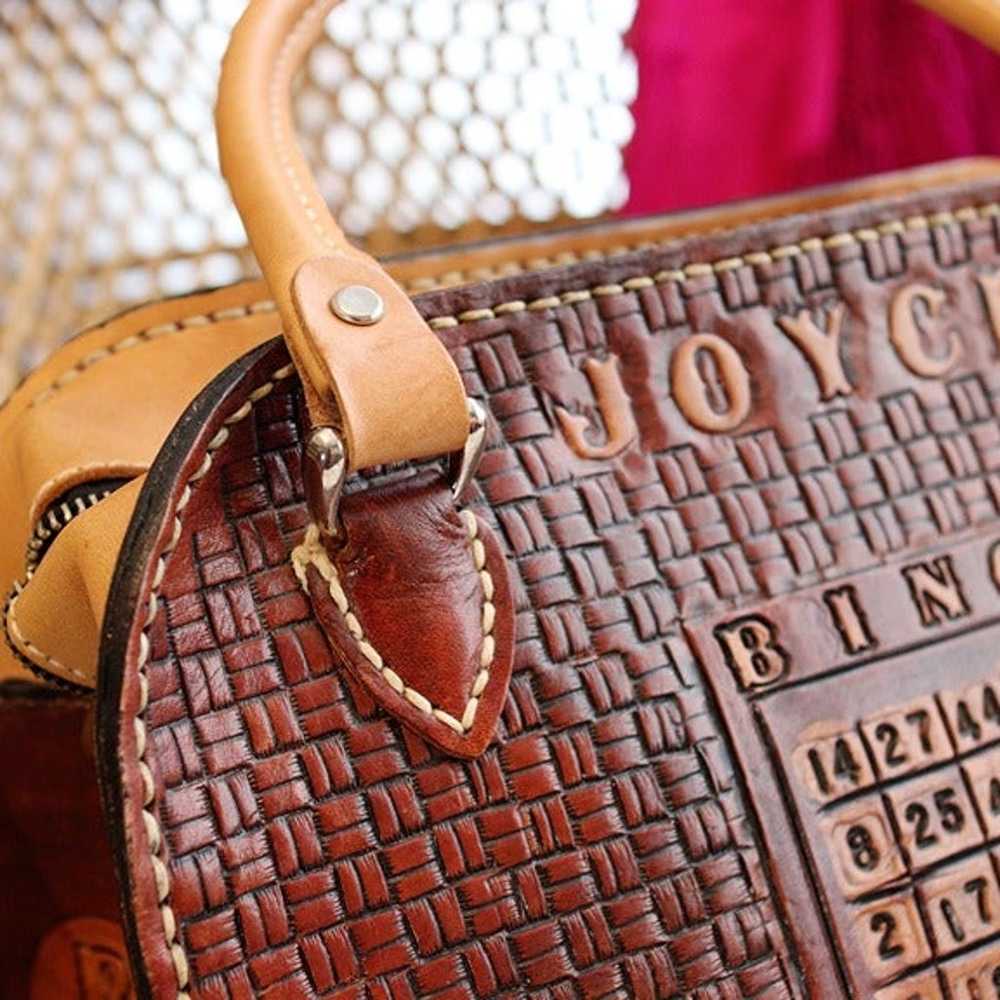Vintage Bingo Purse hand tooled leather Joyce cus… - image 2