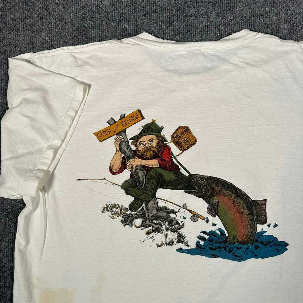 Animal Tee × Vintage Vintage Funny Fishing Shirt … - image 1