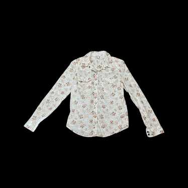 Forever 21 Women Vintage Collared Shirt In Cream … - image 1