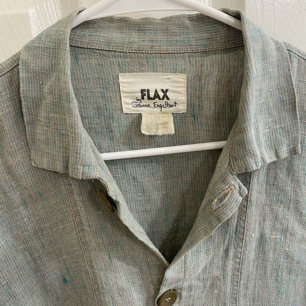 FLAX Jeanne Engelhart linen long sleeve button up… - image 2