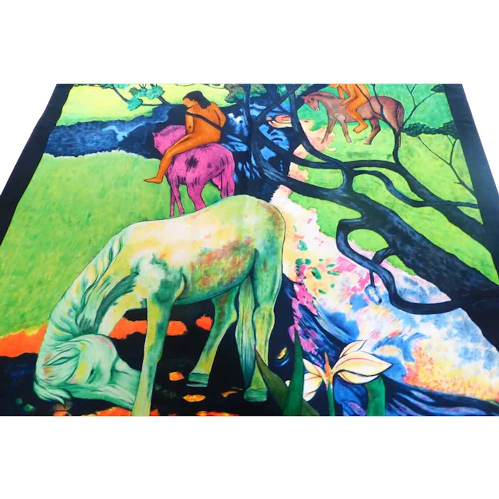 Paul Guaguin Silk Art Scarf “The White Horse” - image 1