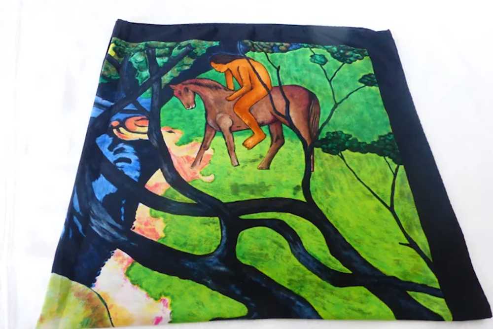 Paul Guaguin Silk Art Scarf “The White Horse” - image 5