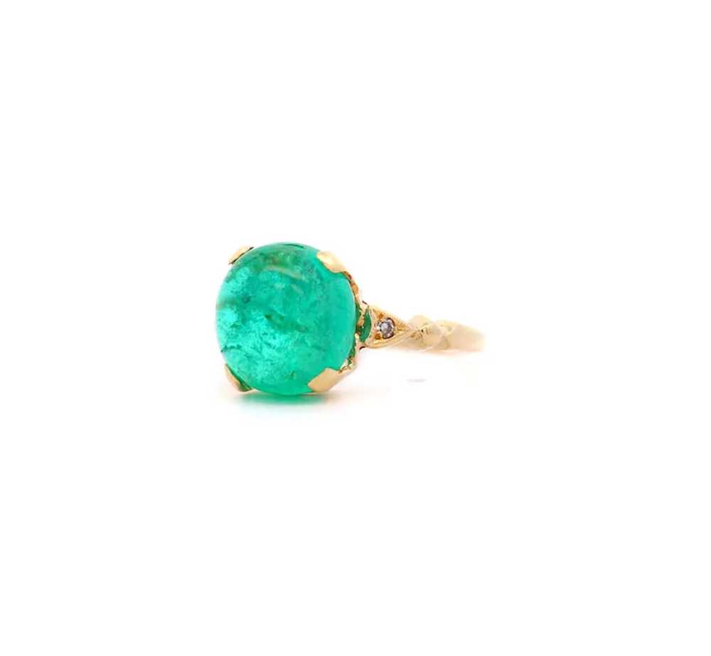 5 Carat Cabochon-Cut Colombian Emerald & Diamond … - image 4