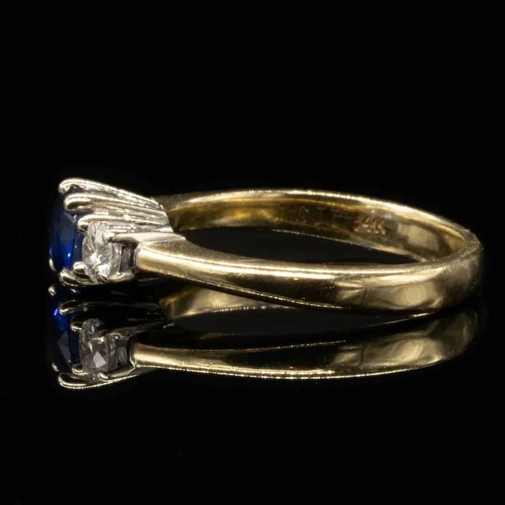 14k Sapphire Diamond Ring - image 2