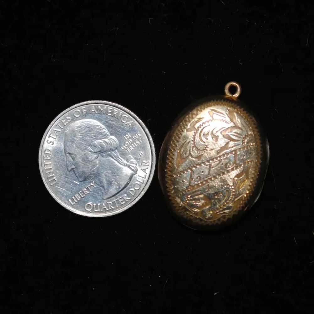 Mid-century Engraved Gold-filled Locket with the … - image 8