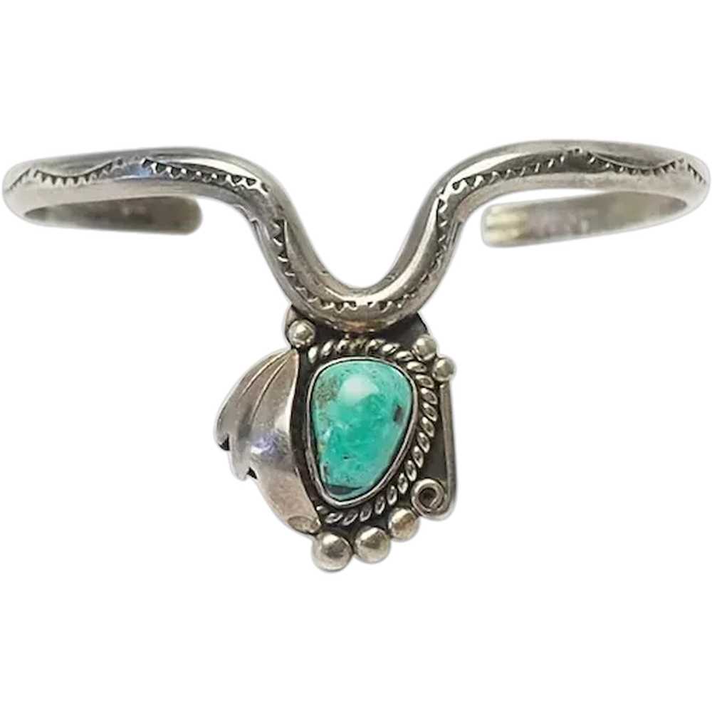 Unique handmade 925 silver turquoise Navajo Nativ… - image 1