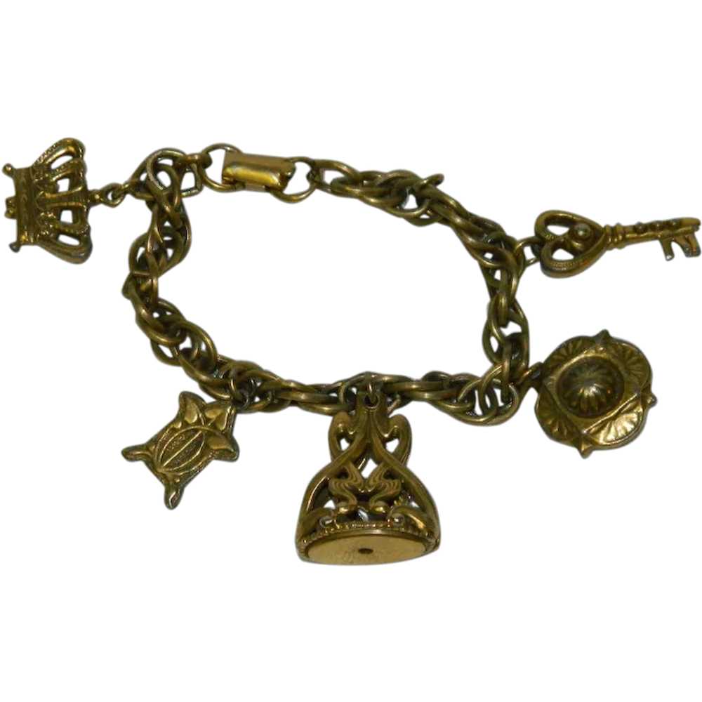 Old Coro Charm Bracelet - image 1