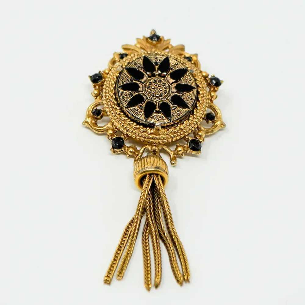 Florenza Victorian Style Brooch Pin and Dangle Ea… - image 3