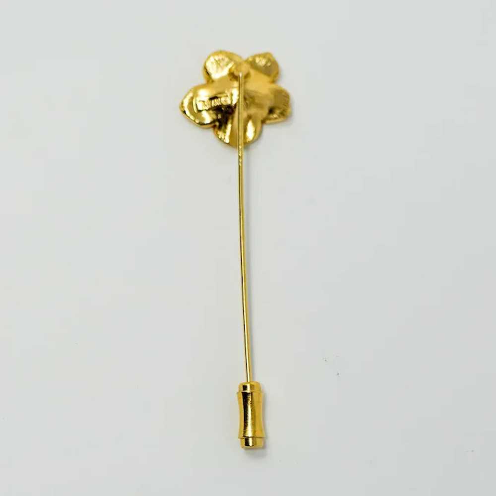 Trifari Gold Flower Lapel Stick Pin Vintage - image 6