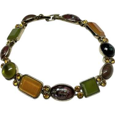 Vintage jeweled rhinestone bracelet - image 1