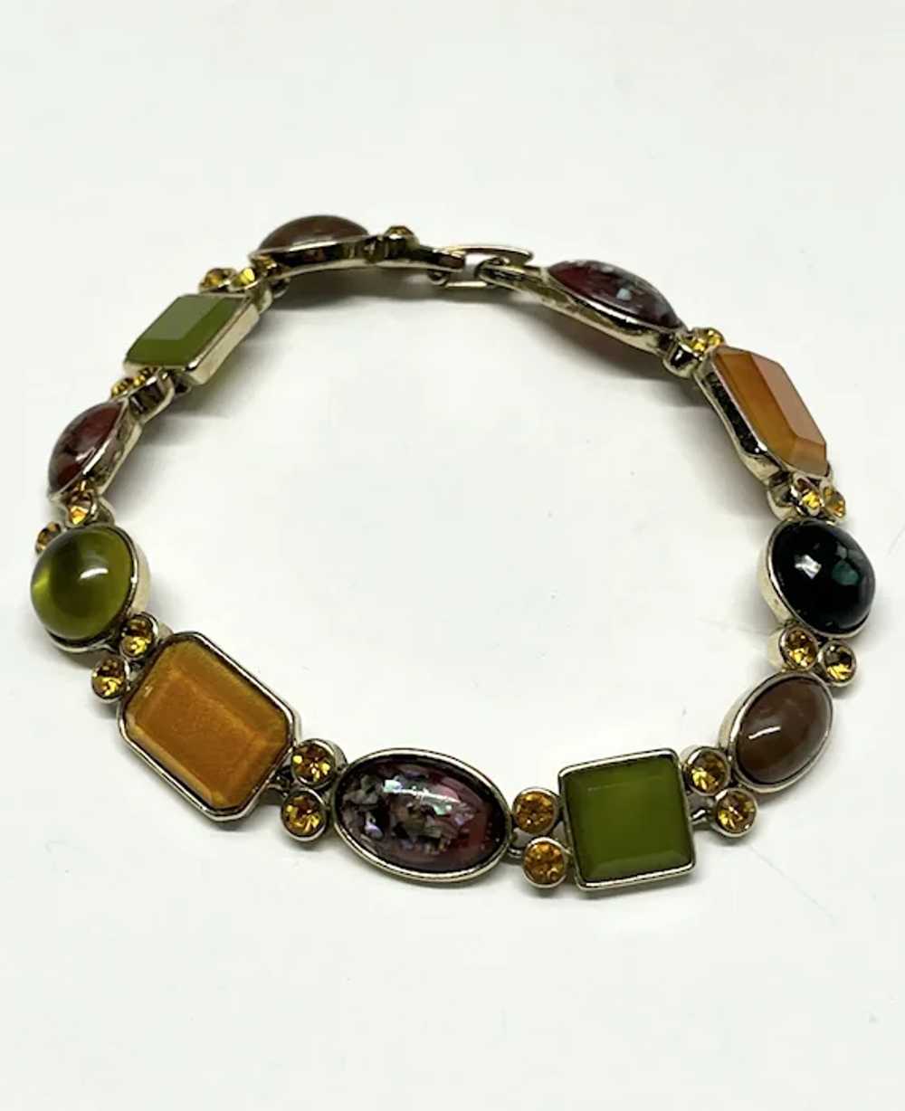 Vintage jeweled rhinestone bracelet - image 2