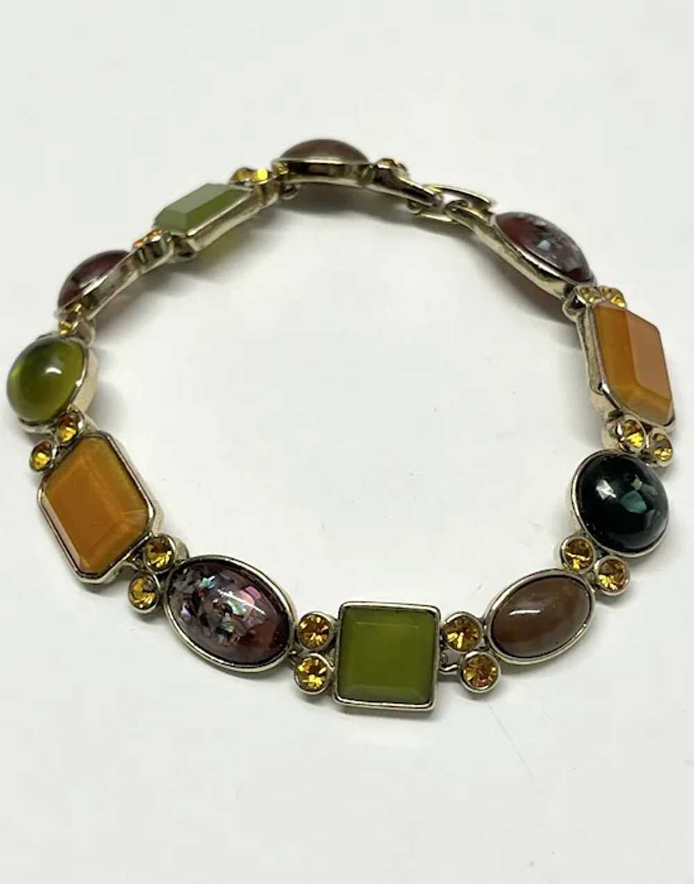 Vintage jeweled rhinestone bracelet - image 4