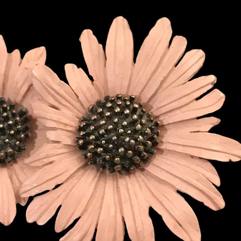 Pink Daisies Brooch, Ledo 1961 - image 3