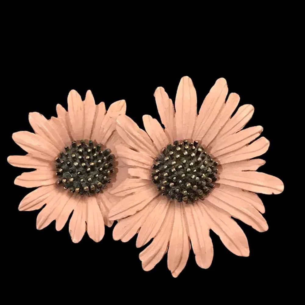 Pink Daisies Brooch, Ledo 1961 - image 4