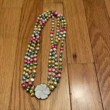 Pastel colors flower necklace