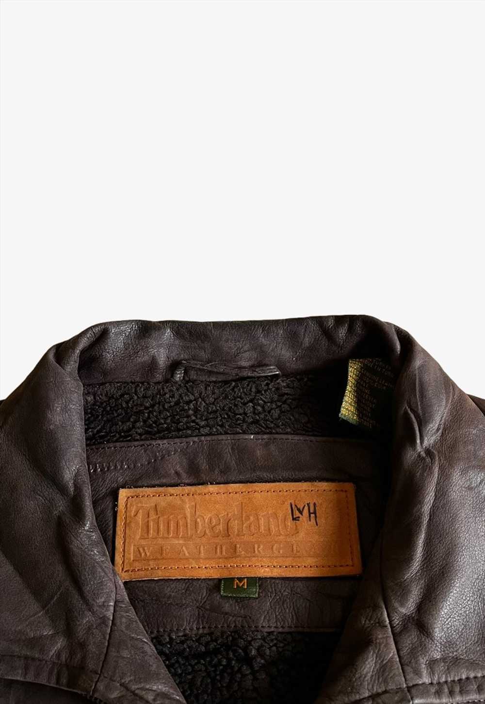 Vintage Timberland Brown Leather Driving Jacket - image 2