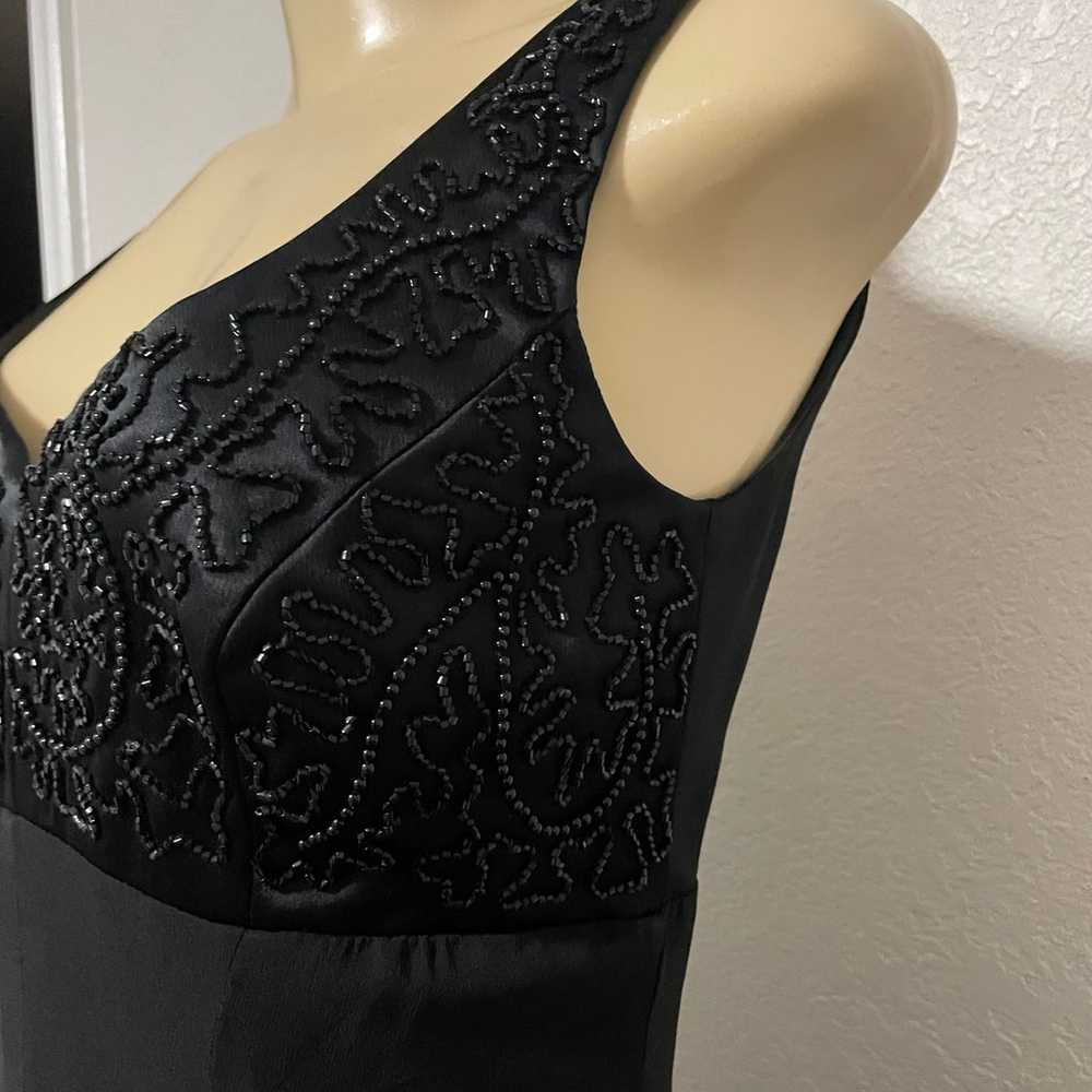 Niteline Della Roufogali Black Beaded Dress Size 2 - image 10