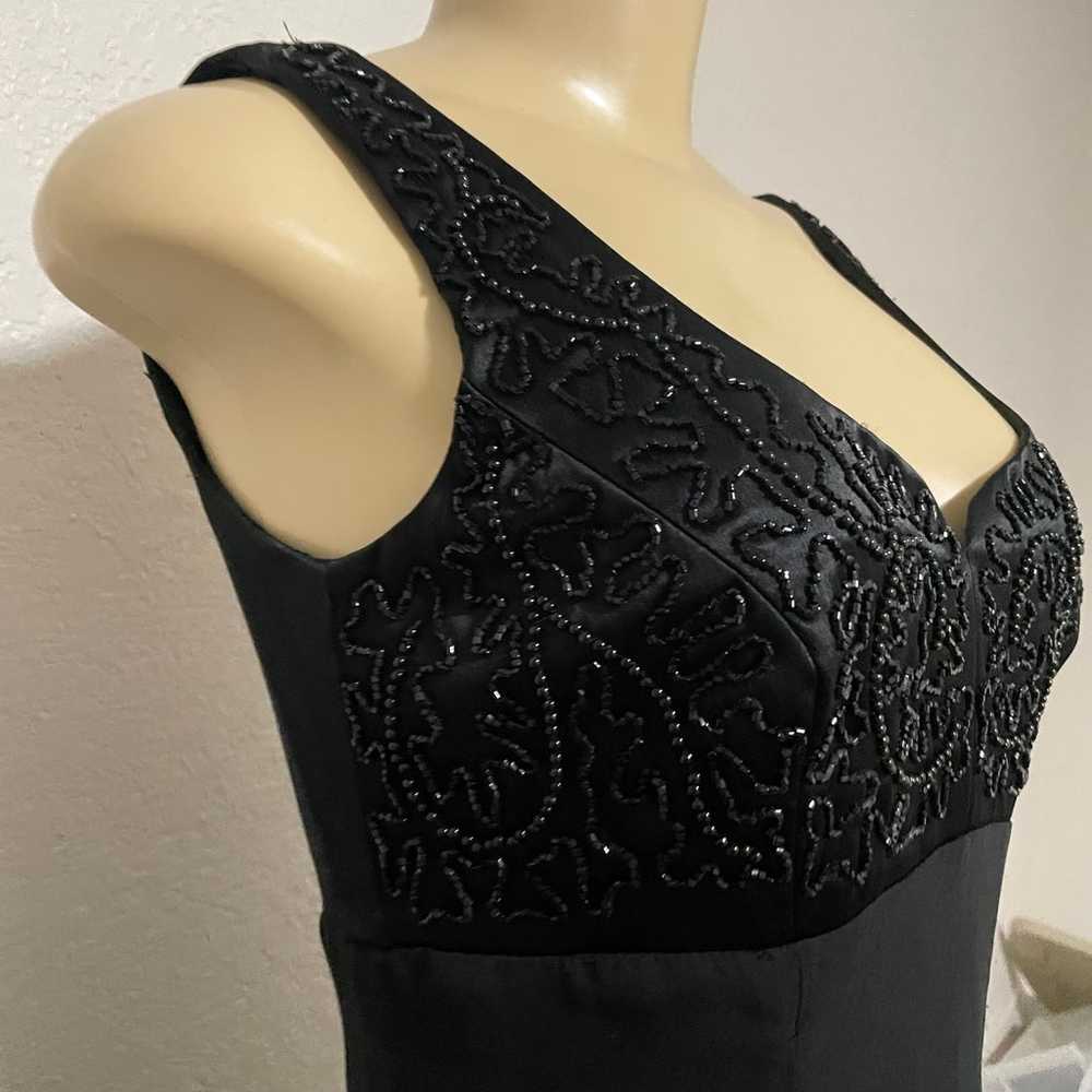 Niteline Della Roufogali Black Beaded Dress Size 2 - image 11