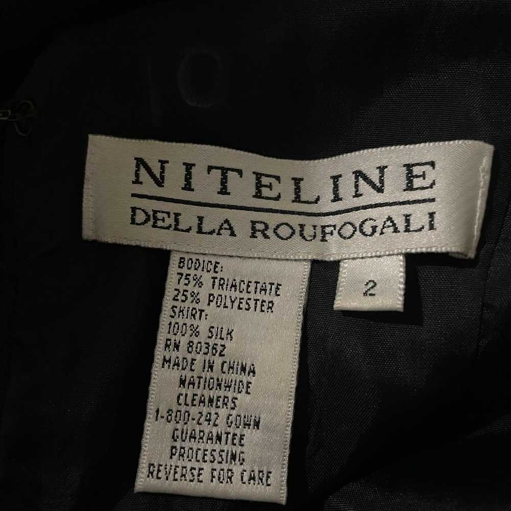 Niteline Della Roufogali Black Beaded Dress Size 2 - image 12