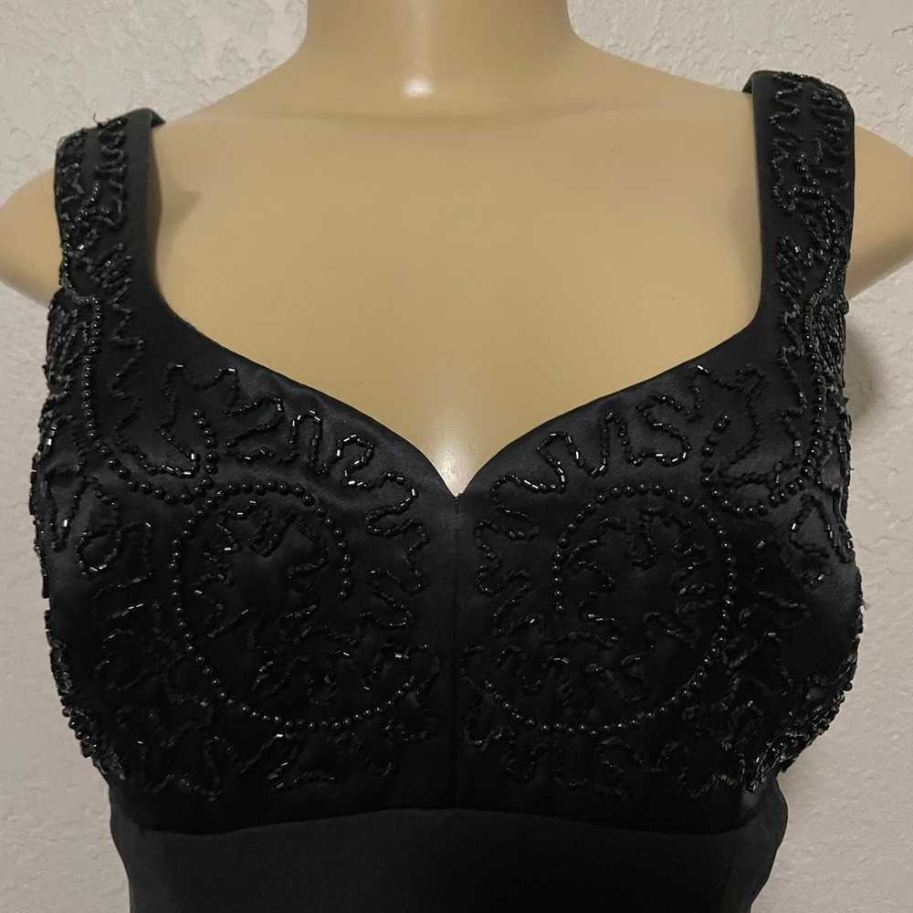 Niteline Della Roufogali Black Beaded Dress Size 2 - image 3