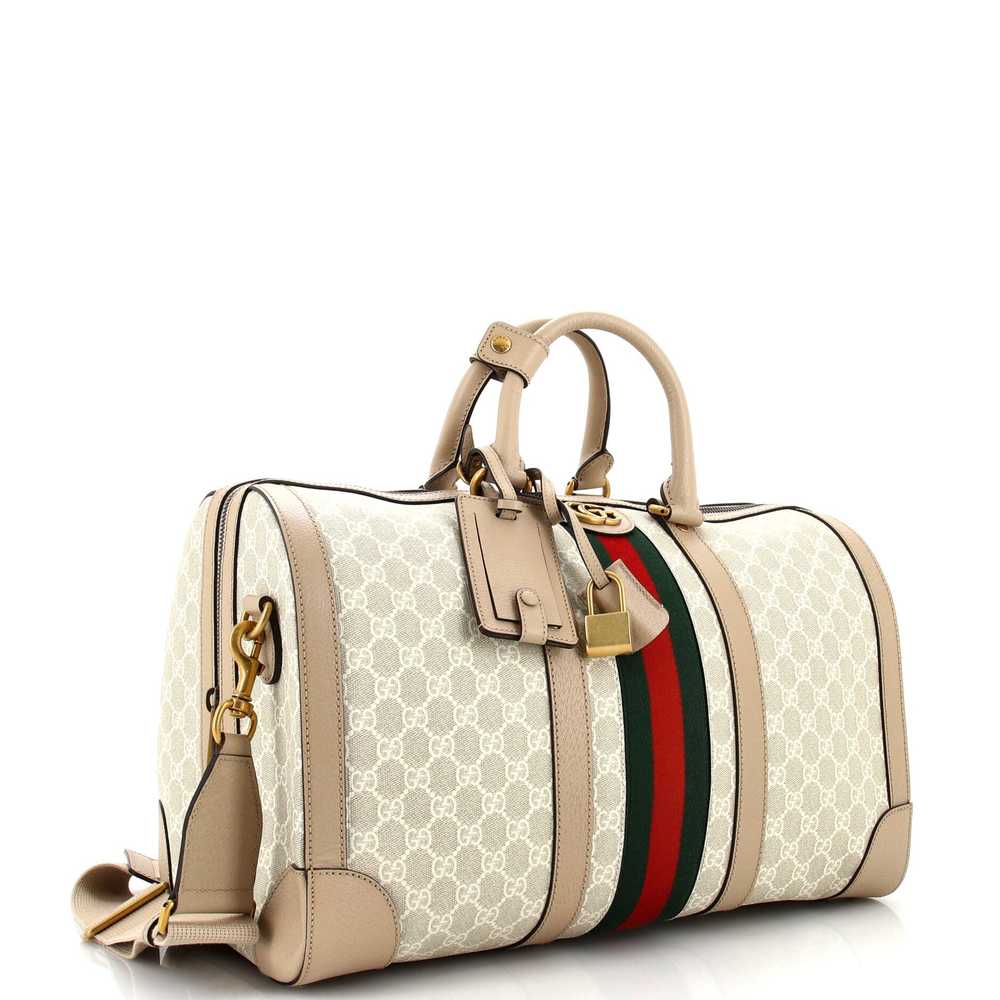 GUCCI Savoy Web Convertible Duffle Bag GG Coated … - image 2
