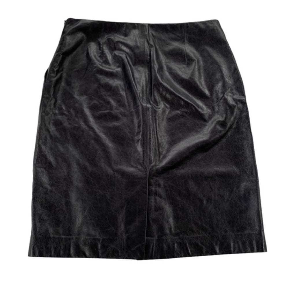 Theory Leather mini skirt - image 3