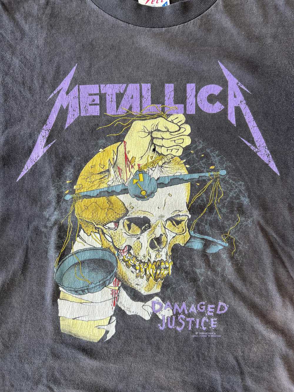 Vintage Vintage metallica damaged justice shirt - image 2