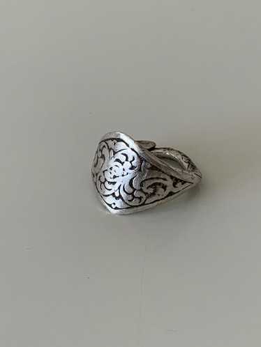 Vintage All Silver chrome hearts inspired rings