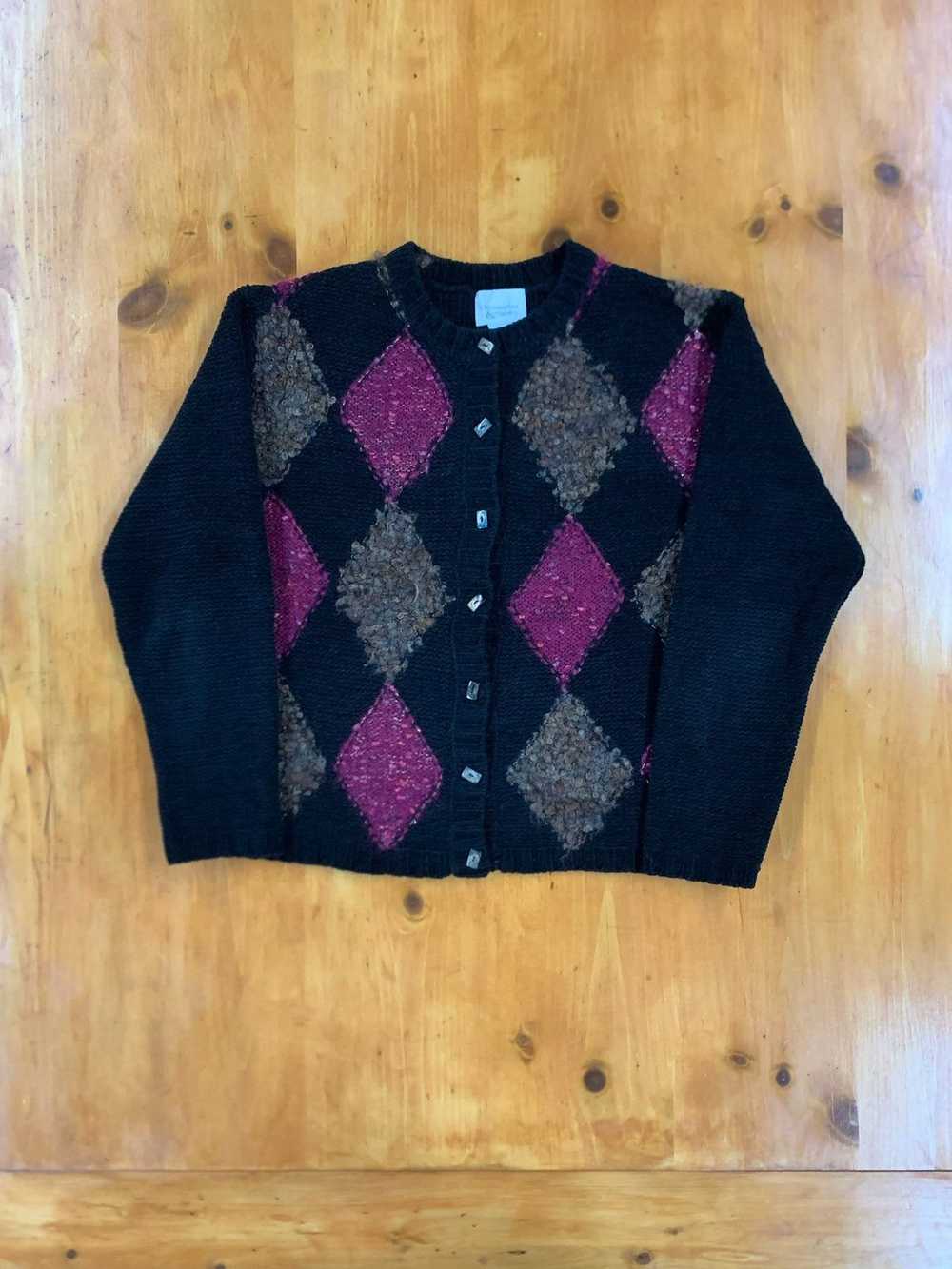 Coloured Cable Knit Sweater × Vintage Vintage Moh… - image 1