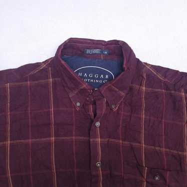 Haggar Haggar Windowpane Flannel Shirt Mens Size L