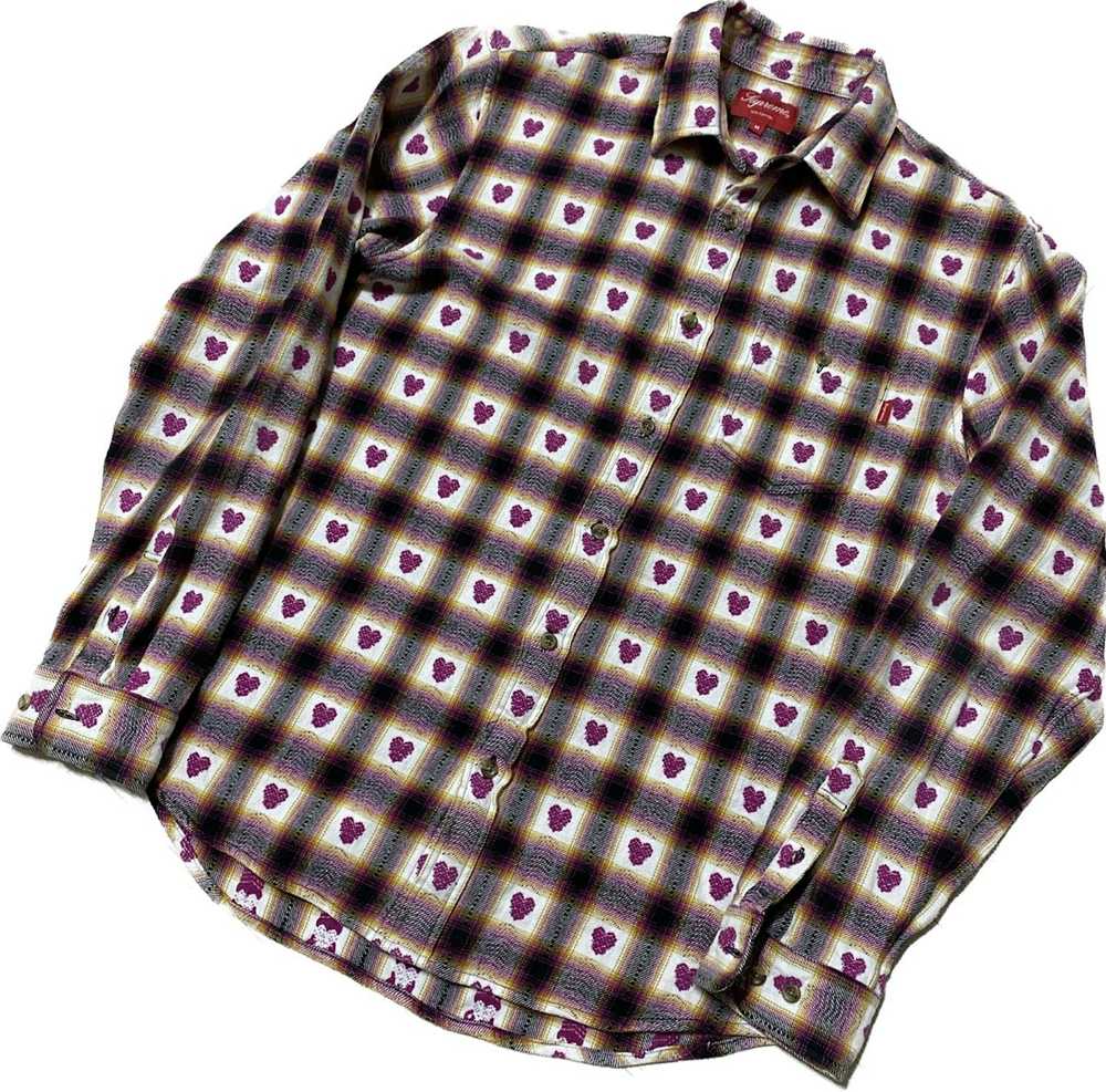 Supreme Rare supreme heart flannel shirt - image 1