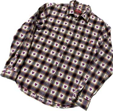 Supreme Rare supreme heart flannel shirt - image 1