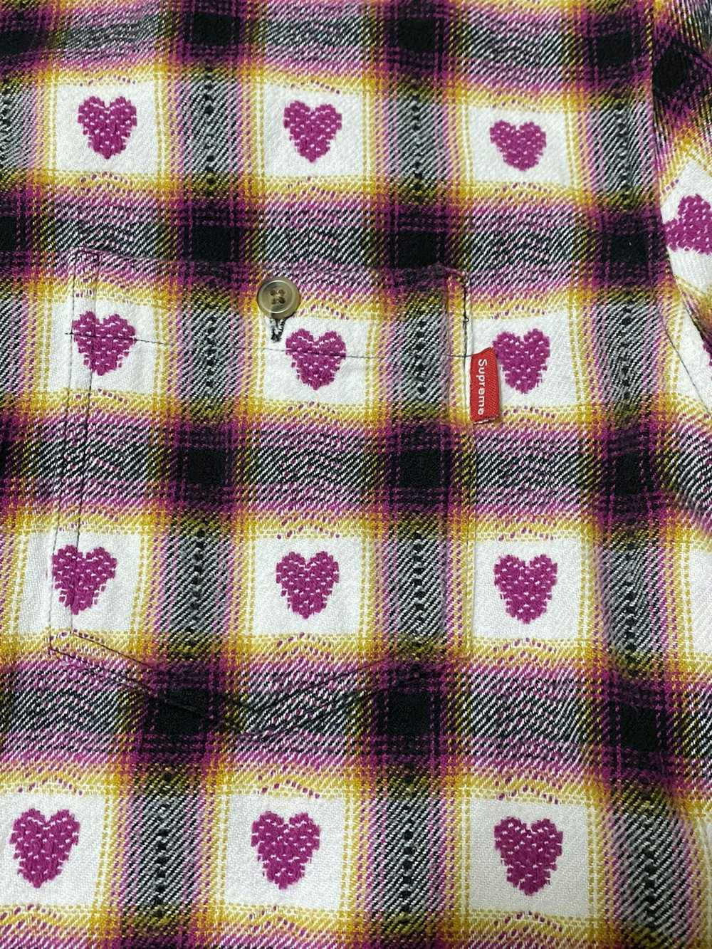 Supreme Rare supreme heart flannel shirt - image 3