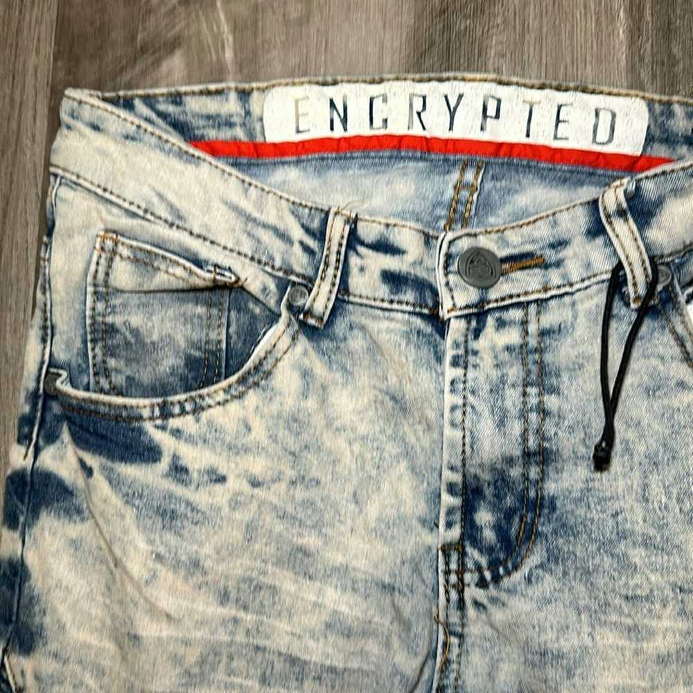 1 Encrypted Slim Moto Acid Wash Jeans - 32x32 - image 7