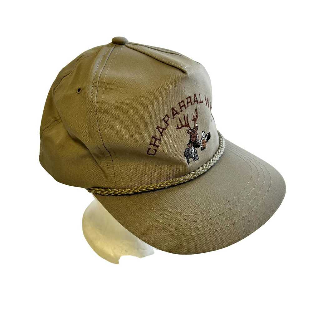 Unkwn 80’s Yupoong Khaki TRUCKER Hat CHAPARRAL WM… - image 11