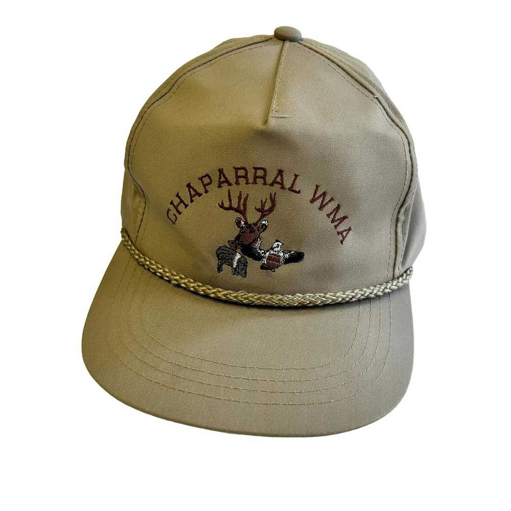 Unkwn 80’s Yupoong Khaki TRUCKER Hat CHAPARRAL WM… - image 8