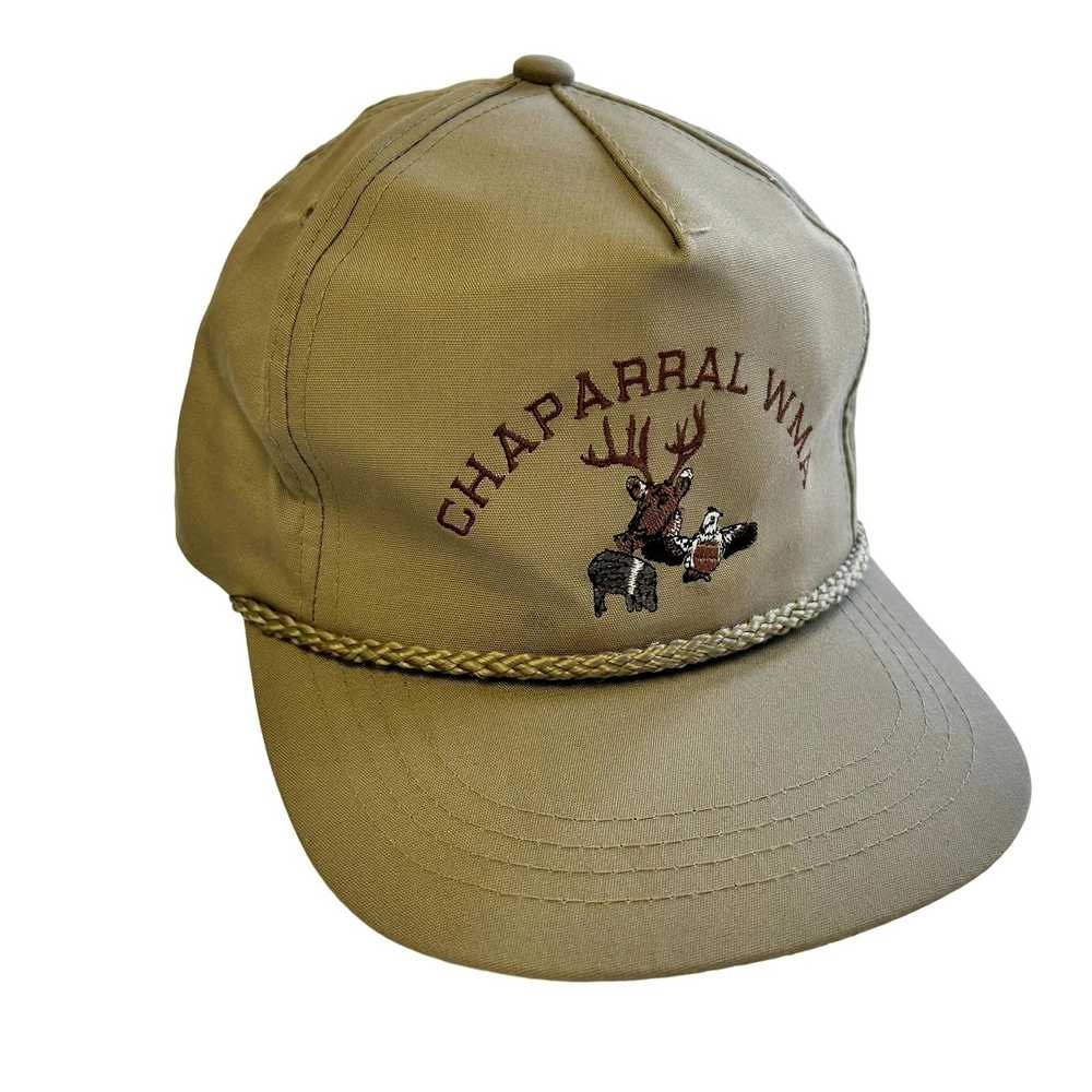 Unkwn 80’s Yupoong Khaki TRUCKER Hat CHAPARRAL WM… - image 9