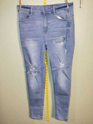 Designer Wax Jean Womens Distressed Jeans sz 11 or