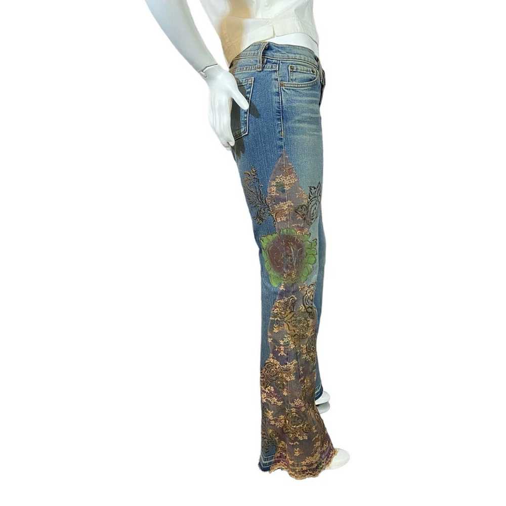 Vintage Y2K Painted Bellbottoms by ABS by Allen S… - image 2