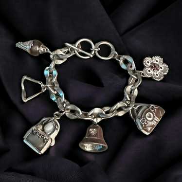 Other Chunky silver tone charm toggle bracelet