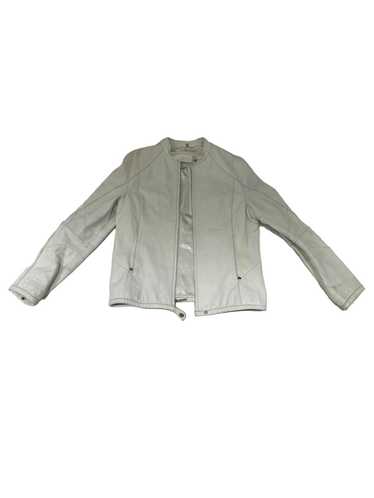 Vintage White fitted leather jacket