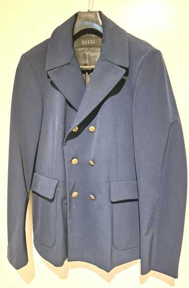 Gucci Gucci men jacket viscose peacock shiny blue