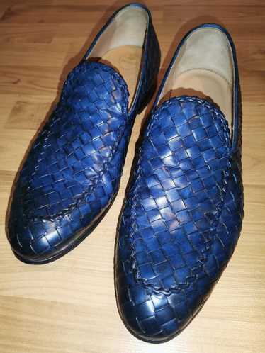 Scarosso Scarosso Vittorio Blu Woven Leather Loafe