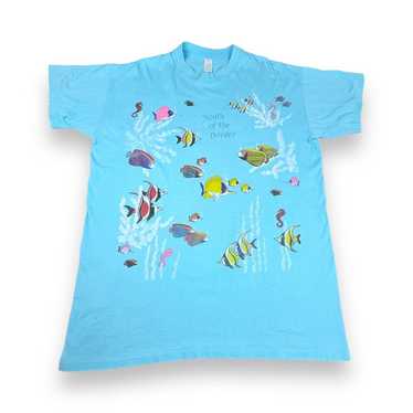 VTG 90s Mickey Unlimited Disney T-shirt, Donald Duck Fishing, Beige Size L