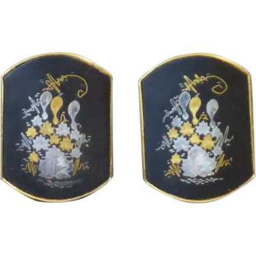 Japan Damascene Clip-On Earrings