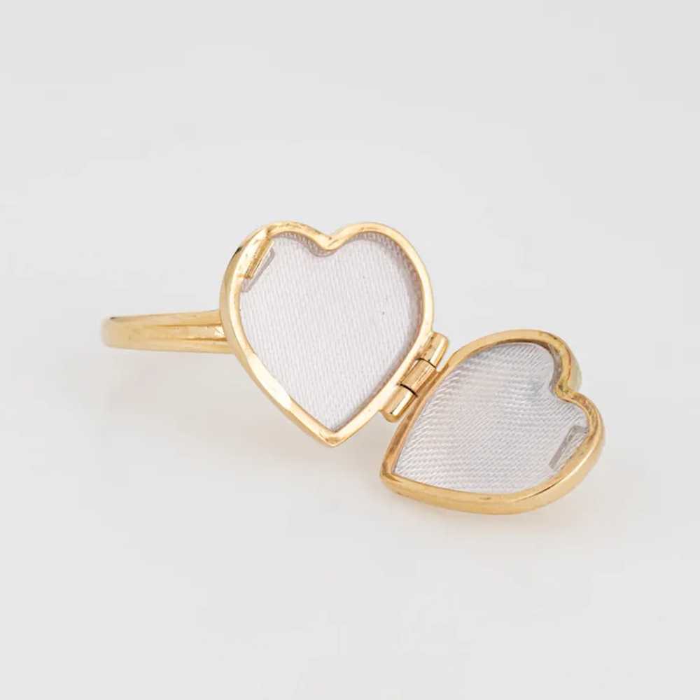 Heart Picture Locket Ring 14 Karat Yellow Gold Sz… - image 6