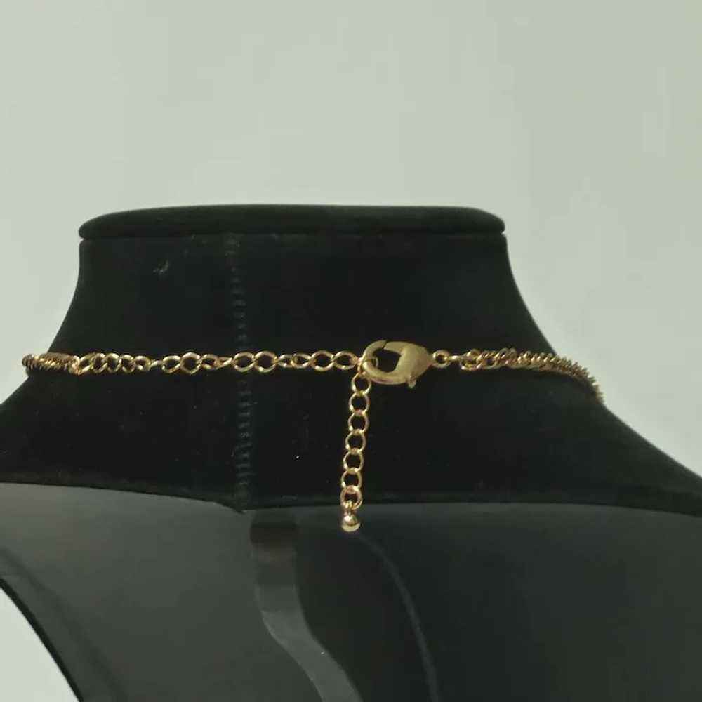 Gold Tone Leaf Necklace - image 7