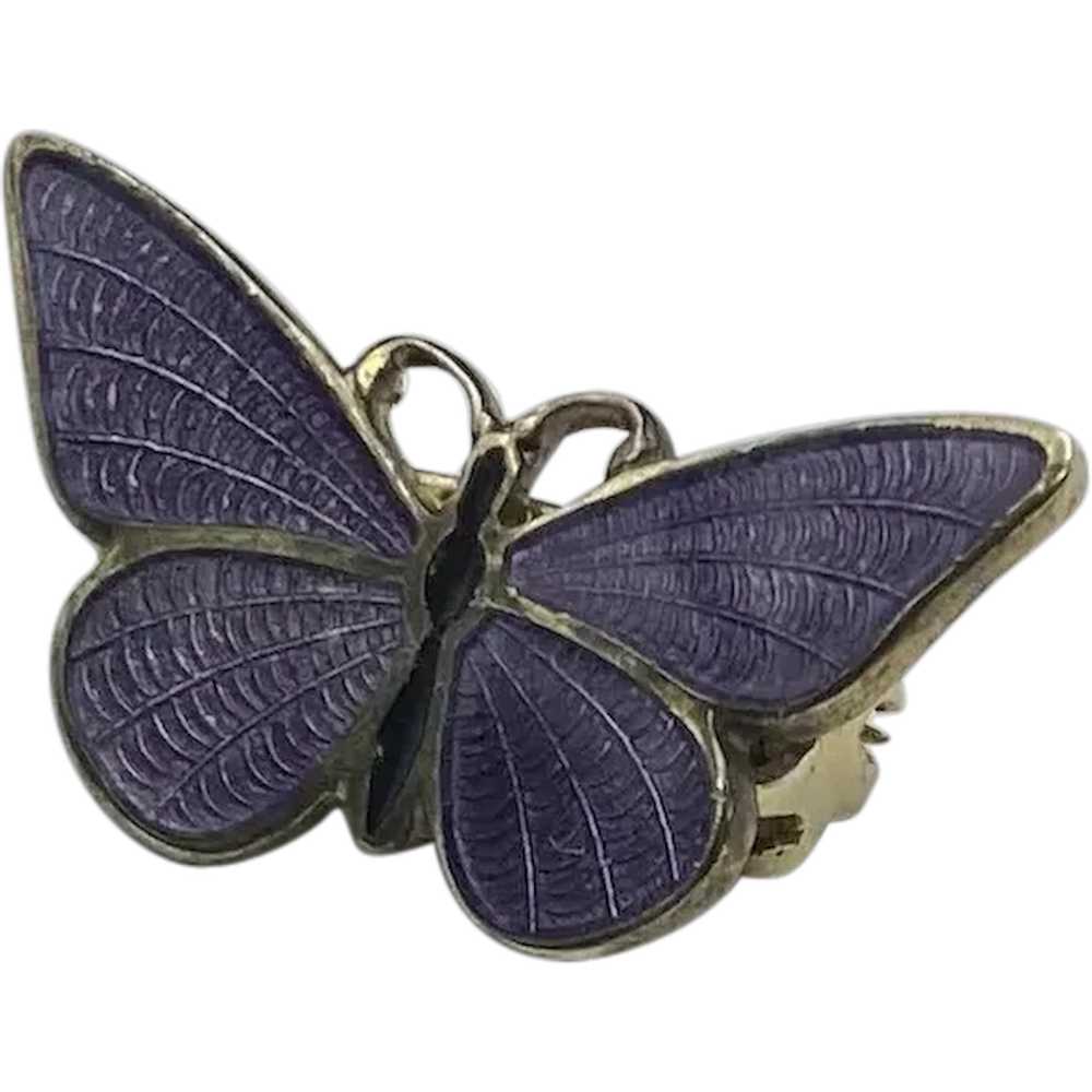 Tiny Enameled Purple Butterfly Pin For Your Doll - image 1