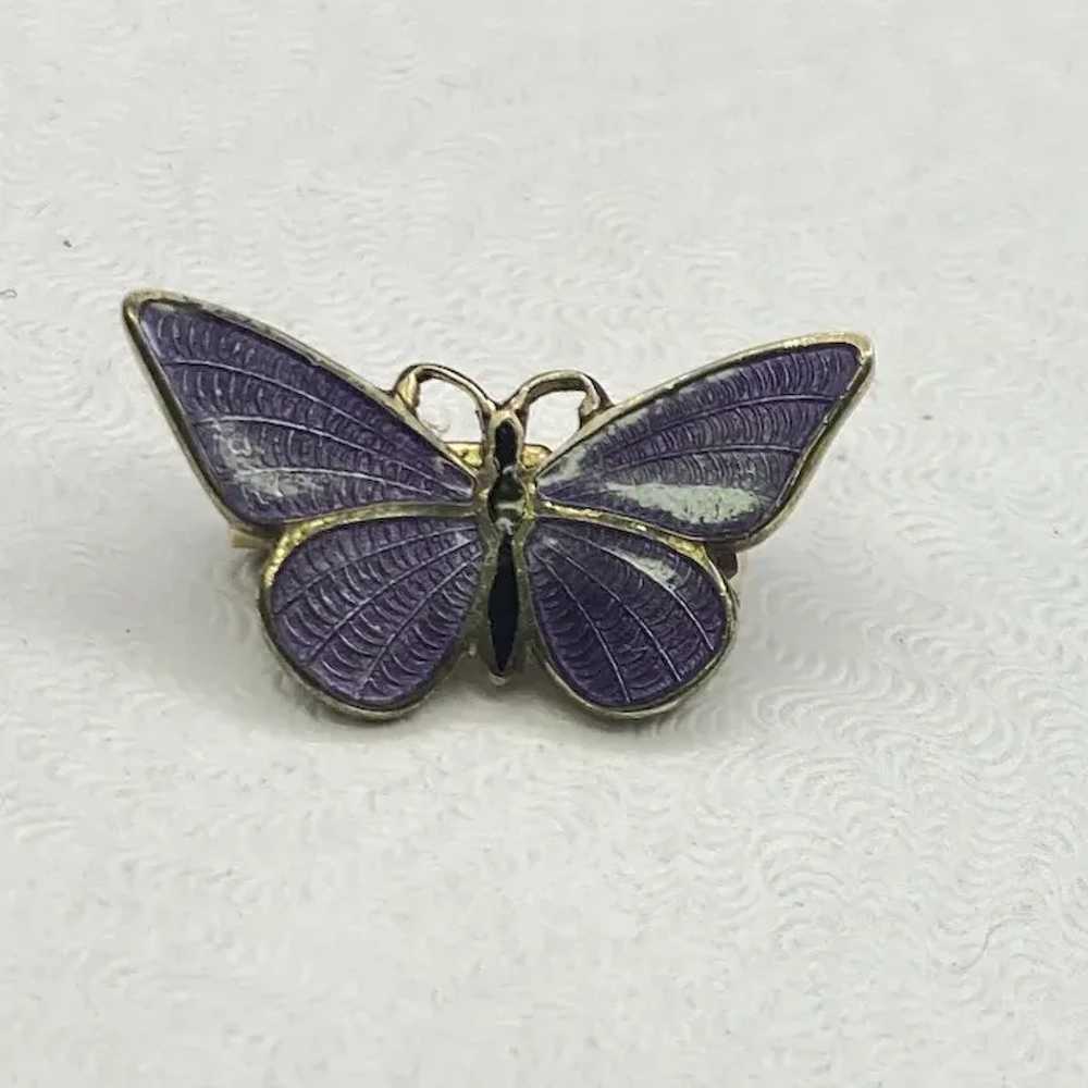 Tiny Enameled Purple Butterfly Pin For Your Doll - image 2